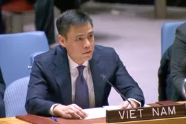 Permanent Representative of Vietnam to the United Nations Ambassador Dang Hoang Giang at the open ministerial discussion on the situation in the Middle East and Palestine on January 21. (Photo: VNA)