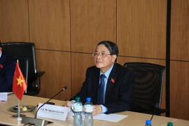 NA Vice Chairman Nguyen Duc Hai at the meeting with representatives from the Swiss Federal Institute of Technology Lausanne on July 29. (Photo: VNA)