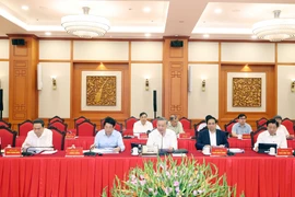 Party General Secretary To Lam presides over the working session between the Politburo and the Standing Board of the Party Committee of the Central Party Agencies on September 9. (Photo: VNA)