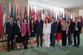 The Vietnamese delegation attends the voting session. (Photo: VNA) 