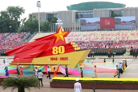 At the state-level rehearsal for the National Day parade in Hanoi (Photo: VNA)
