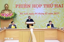 PM Pham Minh Chinh speaks at the second meeting of the steering committee for nuclear power plant construction on February 4. (Photo: VNA)