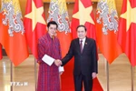 National Assembly Chairman Tran Thanh Man (R) and King of Bhutan Jigme Khesar Namgyel Wangchuck. (Photo: VNA)