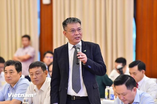 Bamboo Airways CEO Luong Hoai Nam speaks at the conference. (Photo: VietnamPlus) Bamboo Airways General Director Luong Hoai Nam.webp