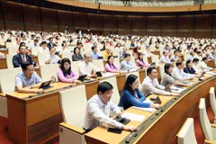 National Assembly deputies vote on the Capital Law (revised) (Photo: VNA)