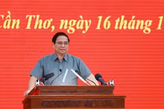 Prime Minister Pham Minh Chinh at the conference in Can Tho city on October 16 (Photo: VNA)