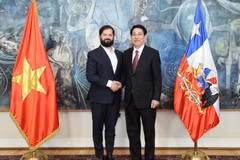 Vietnamese State President Luong Cuong (R) and President of Chile Gabriel Boric Font (Photo: VNA)