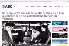 Screenshot of the article on Dien Bien Phu Victory posted on ABC Mundial website (Photo: VNA)