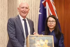 Consul General Nguyen Thanh Ha and Minister for Emergency Services, Innovation and the Digital Economy, Science and Medical Research Stephen Dawson (Photo: The Authority of Foreign Information Service)