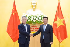 Minister of Industry and Trade Do Hong Dien (R) and China's Minister of Industry and Information Technology Jin Zhuanglong (Photo: VNA)