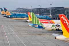 Aircrafts from Vietnamese airlines at Noi Bai International Airport (Photo: VNA)