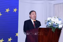 Vice Chairman of the HCM CIty People’s Committee Duong Anh Duc speaks at the celebration of Europe Day 2024 held by the EU Delegation to Vietnam on May 16 evening. (Photo: VNA)