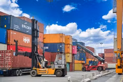 Export container of goods at Binh Duong province's port. (Photo: VNA)
