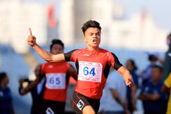 National champion Ngan Ngoc Nghia will fight off against Thai talents Puripol Boonson and Soraoat Dabbang in the men's 100m and 200m events, (Photo: toquoc.vn)