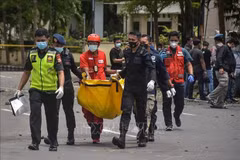 Indonesian police probe suspected church suicide bombing
