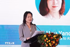 Chinese Ambassador to ASEAN Hou Yanqi speaks at the event (Photo: VNA)