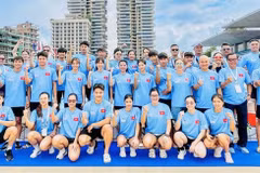 The Vietnamese team at the Southeast Asian Finswimming Championship 2024. (Photo: Vietnam Sports Team)
