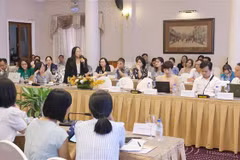 A representative from a medical business in Ho Chi Minh City voices concerns at the dialogue. ( Photo: VNA)