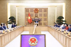 Prime Minister Pham Minh Chinh (C) assigns tasks to Deputy PMs and Ministers recently approved and appointed by the National Assembly (Photo: VNA)