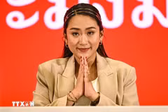 Thailand’s Pheu Thai party on August 15 nominates Paetongtarn Shinawatra as its candidate for prime minister. (Photo: AFP/VNA)