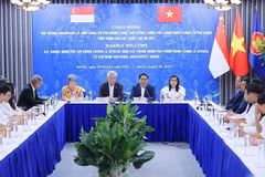 Vietnamese, Singaporean PMs meet with students in Hanoi