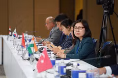 VNA Deputy General Director Doan Thi Tuyet Nhung attends the 53rd meeting of the OANA Executive Board in Moscow on September 15. (Photo: VNA)