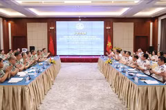 The talks between the Vietnam Coast Guard and the China Coast Guard in Hanoi on August 27 (Photo: VNA)