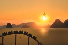 Ha Long Bay at dawn. (Photo: VietnamPlus) 