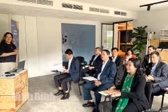 At the working session between the Ninh Binh delegation and the Brussels Enterprises Commerce and Industry. (Photo: baoninhbinh.org.vn)