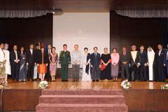 Delegates at the ceremony in Brunei on December 17 commemorating the 80th anniversary of the Vietnam People’s Army (VPA) and the 35th anniversary of the All-People’s Defence Festival (December 22). (Photo: VNA)