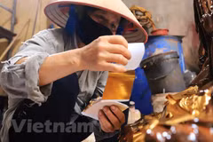Unique gold laminating craft village in Vietnam