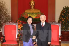 Party chief receives Lao counterpart’s congratulations on re-election