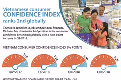 Vietnamese consumer confidence index ranks 2nd globally
