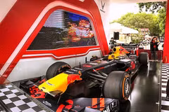 Formula One racing car on display in Hanoi