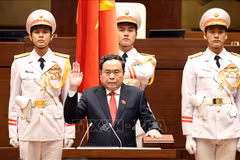 NA Chairman Tran Thanh Man at the swear-in ceremony. (Photo: VNA)