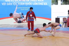 Junior traditional wrestling tournament ongoing in Hanoi