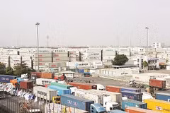Thousands of scrap containers stored at Cat Lai Port 