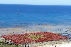 Record number of persons sing national anthem in Ly Son Island