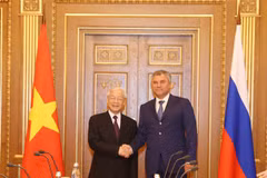 Chairman of Russian State Duma hails visit by Vietnamese Party leader 