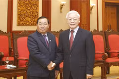 Party leader receives visiting vice chairman of Lao NA