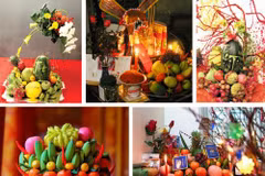 Five-fruit tray at traditional Lunar New Year 