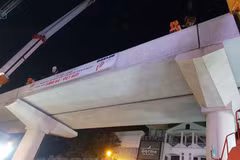 Elevated section of Nhon-Hanoi Station railway connected 