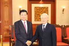 Top Vietnamese leader welcomes Lao Prime Minister 