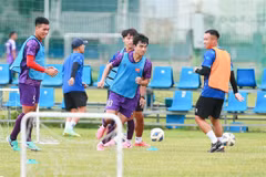 The U19 Vietnamese team train in HCM City to prepare for the ASEAN U-19 Boys' Championship 2024 in Indonesia. (Photo: VFF)