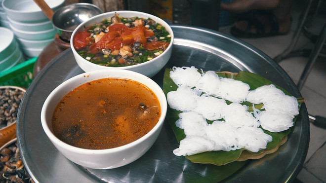 Bun oc nguoi (rice noodle with cold snail), a traditional dish of Hanoi. (Photo: VietnamPlus) Hanoi2.webp