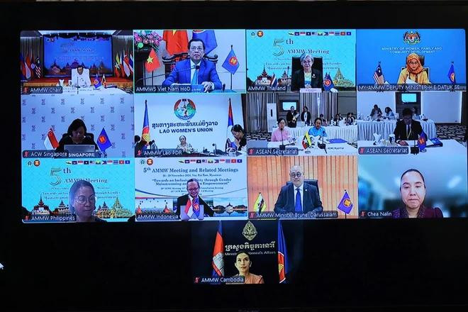 Delegates attend the fifth ASEAN Ministerial Meeting on Women (AMMW) (Photo: VietnamPlus) ASEAN.webp