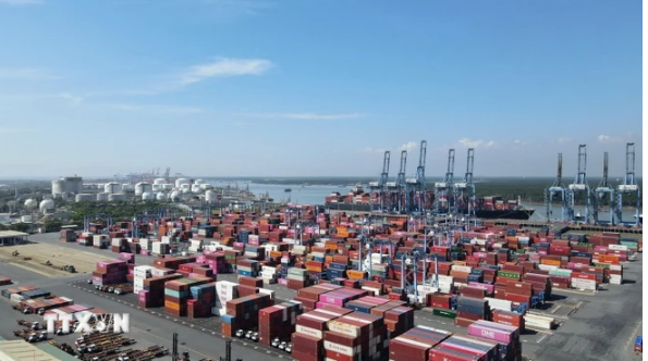 At Cai Mep-Thi Vai seaport in Ba Ria-Vung Tau province. (Photo: VNA) BRVT.PNG