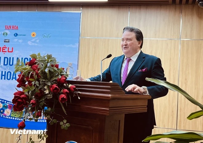 US Ambassador to Vietnam Marc Knapper delivers a speech at the event. (Photo: Vietnam+) fp799ige.png