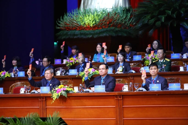 An overview of the 13th National Congress of the Vietnam General Confederation of Labour for the 2023-2028 tenure (Photo: VNA) Trade union.png