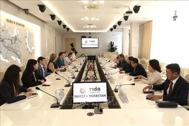 At the working session with the Investment Development Agency. (Photo: VNA) working sesson.jpg